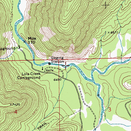 Topographic Map of Lola Creek, ID
