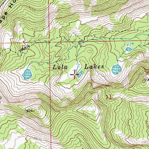 Topographic Map of Lola Lakes, ID