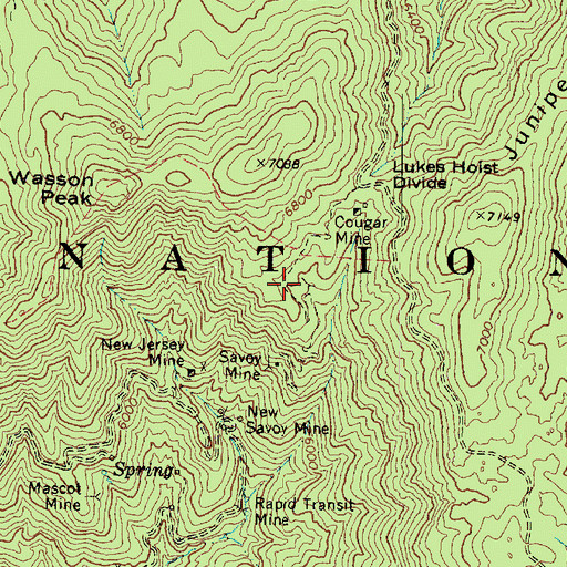 Topographic Map of Lukes Hoist Mine, AZ
