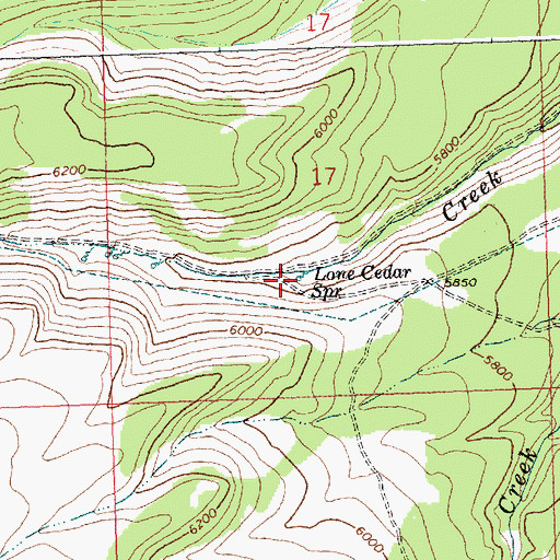 Topographic Map of Lone Cedar Spring, ID
