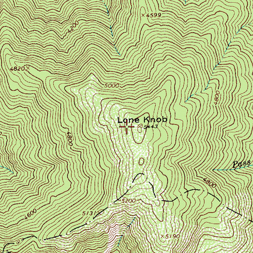 Topographic Map of Lone Knob, ID
