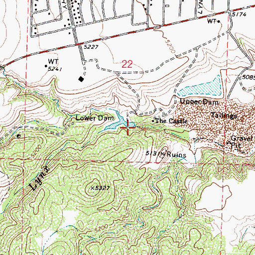 Topographic Map of Lynx Creek Dam, AZ