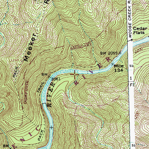 Topographic Map of Lone Pine Creek, ID