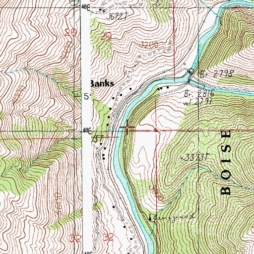 Topographic Map of Lone Pine Lake, ID