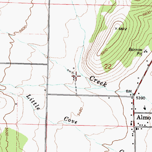 Topographic Map of Lone Rock Creek, ID