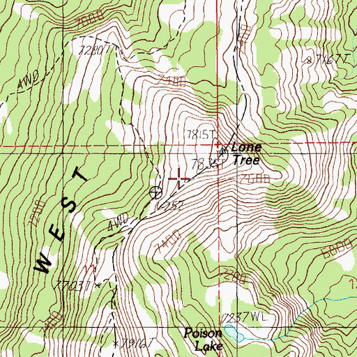 Topographic Map of Lone Tree, ID