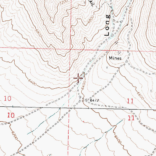 Topographic Map of Long Canyon, ID