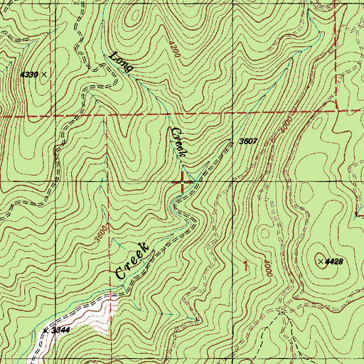 Topographic Map of Long Creek, ID