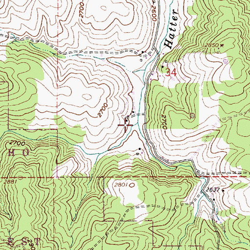 Topographic Map of Long Creek, ID