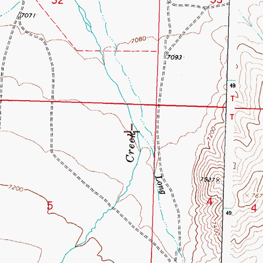 Topographic Map of Long Creek, ID