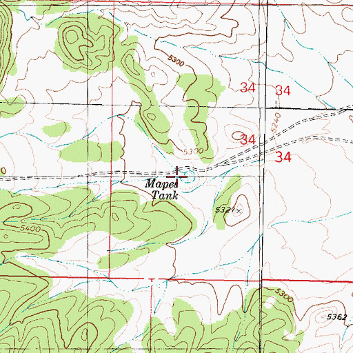 Topographic Map of Mapes Tank, AZ