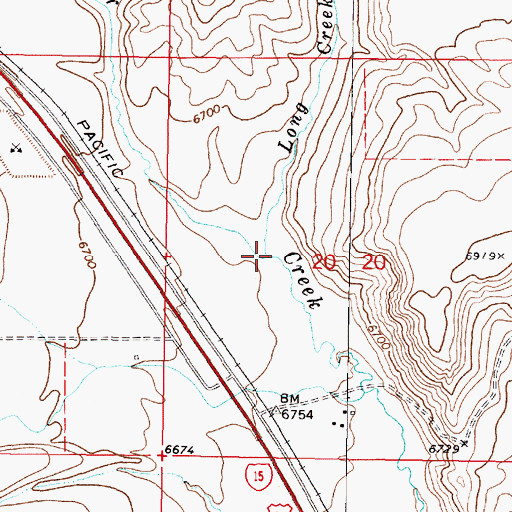 Topographic Map of Long Creek, ID