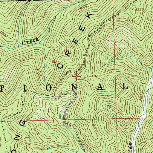 Topographic Map of Long Creek Ridge, ID