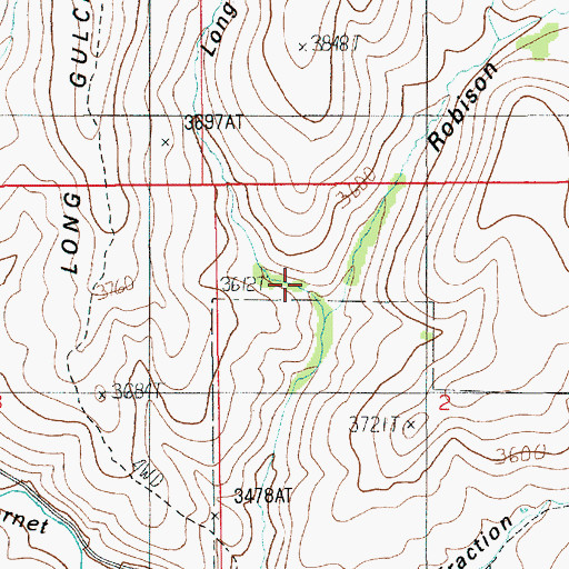 Topographic Map of Long Gulch, ID