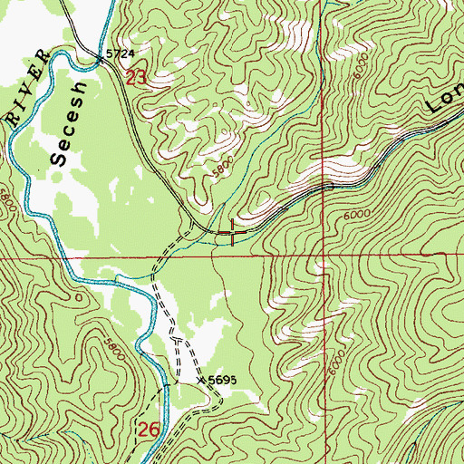 Topographic Map of Long Gulch, ID