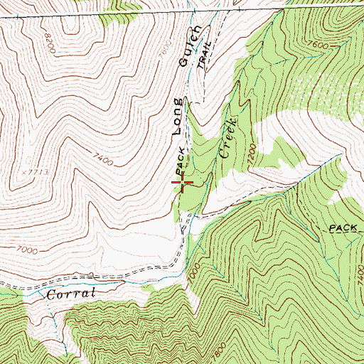 Topographic Map of Long Gulch, ID