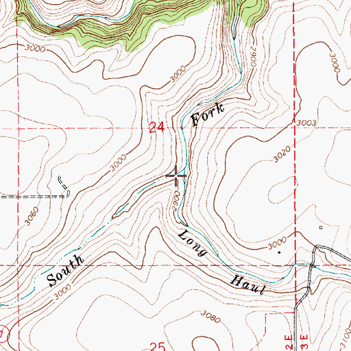 Topographic Map of Long Haul Creek, ID