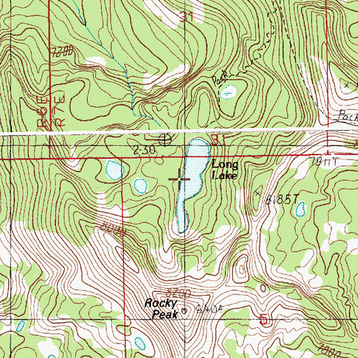 Topographic Map of Long Lake, ID