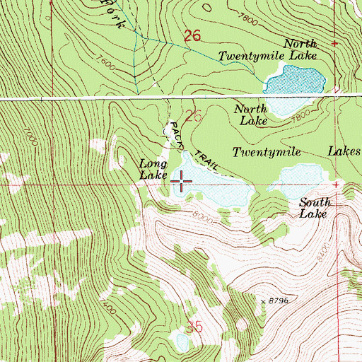 Topographic Map of Long Lake, ID