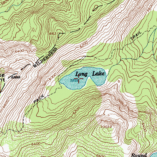 Topographic Map of Long Lake, ID