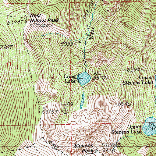 Topographic Map of Lone Lake, ID