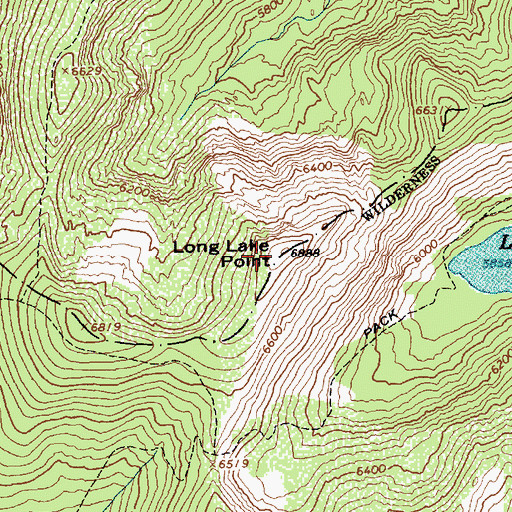 Topographic Map of Long Lake Point, ID
