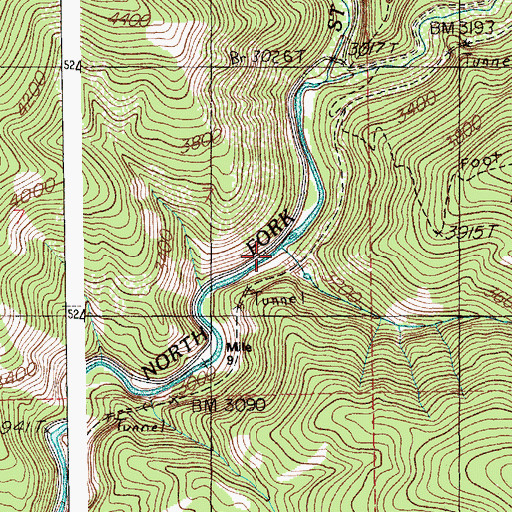 Topographic Map of Long Liz Creek, ID