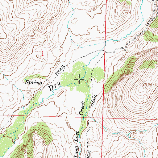 Topographic Map of Long Lost Creek, ID