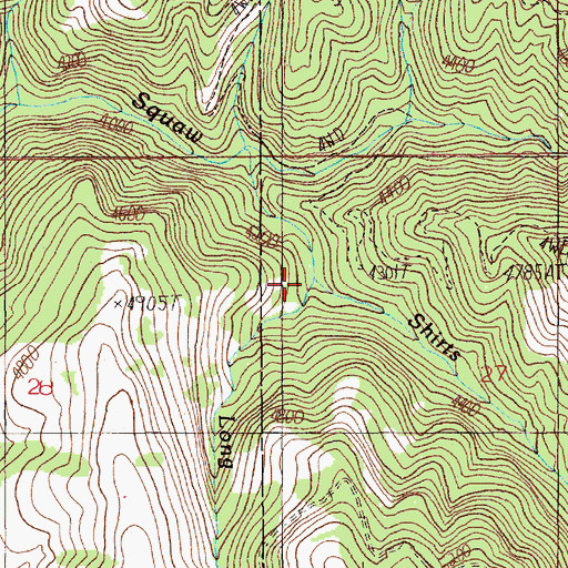 Topographic Map of Long Pine Creek, ID