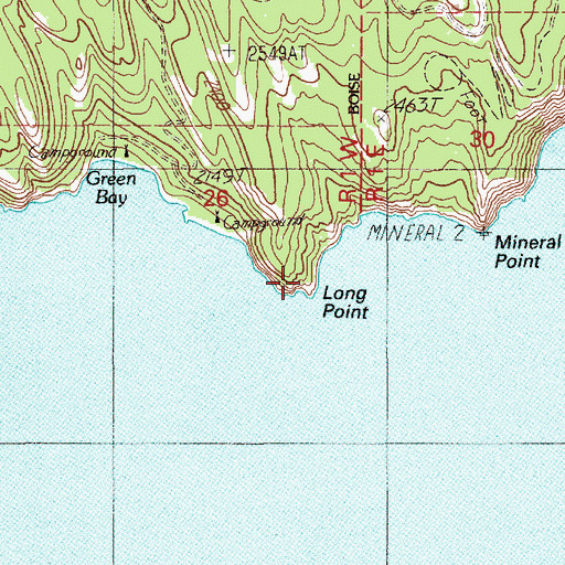 Topographic Map of Long Point, ID