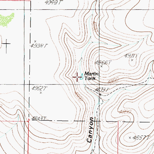 Topographic Map of Martin Mountain Tank, AZ