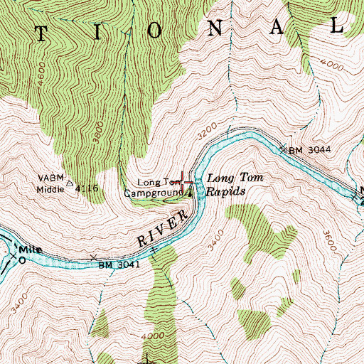 Topographic Map of Long Tom Creek, ID