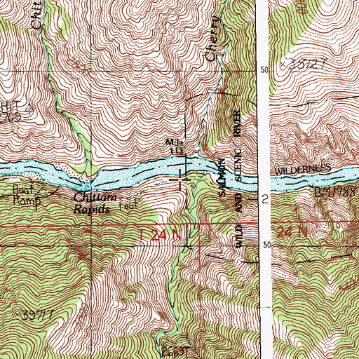 Topographic Map of Long Tom Creek, ID