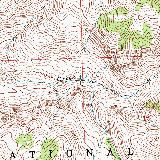 Topographic Map of Long Tom Creek, ID