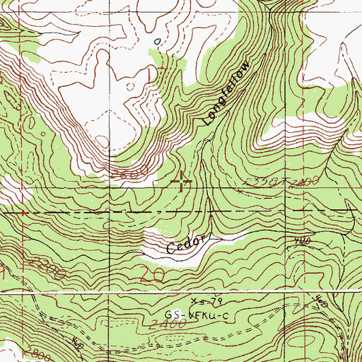 Topographic Map of Longfellow Gulch, ID