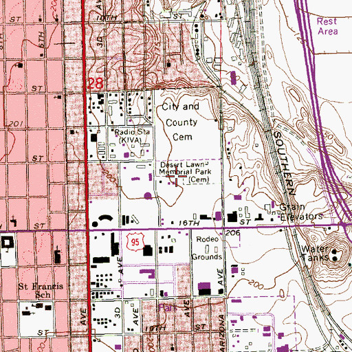 Topographic Map of Desert Lawn Memorial Park, AZ