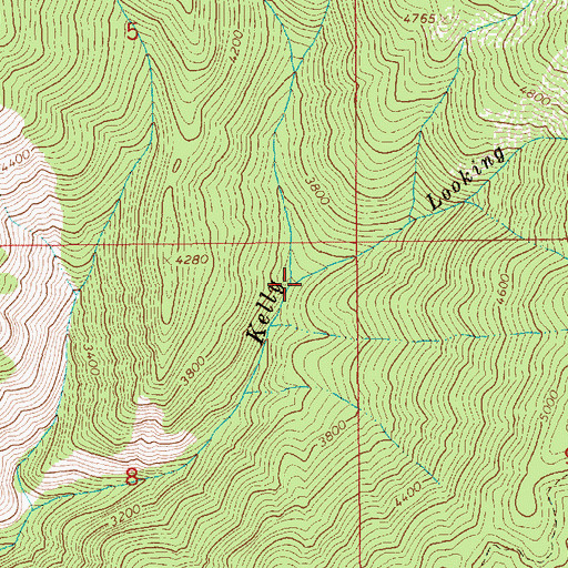 Topographic Map of Looking Glass Creek, ID