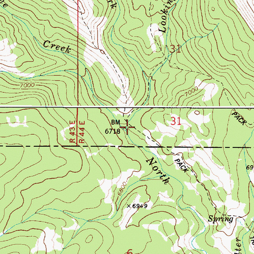Topographic Map of Lookingglass Creek, ID