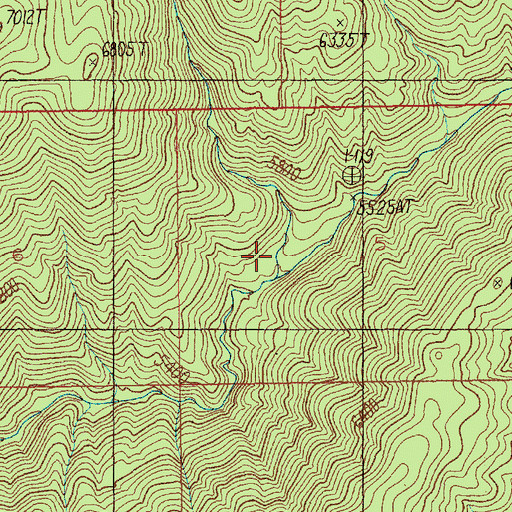Topographic Map of Lookout Canyon, ID