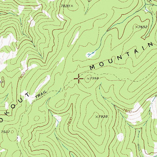 Topographic Map of Lookout Mountain Ridge, ID
