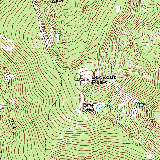 Topographic Map of Lookout Peak, ID