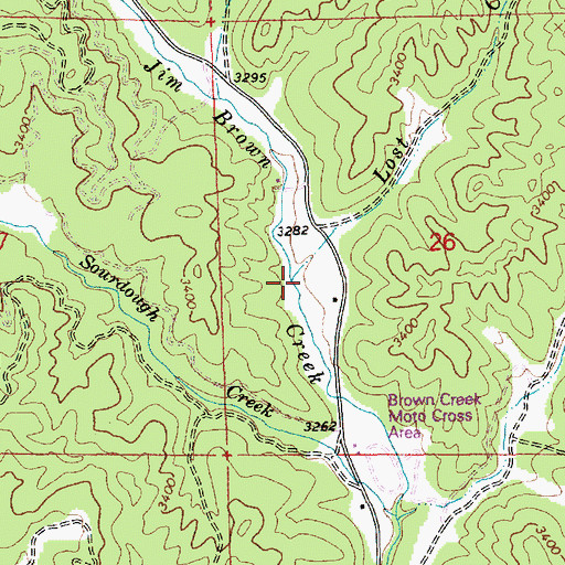 Topographic Map of Lost Creek, ID