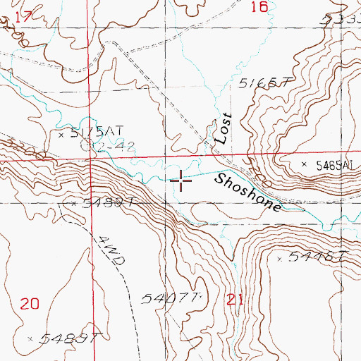 Topographic Map of Lost Creek, NV