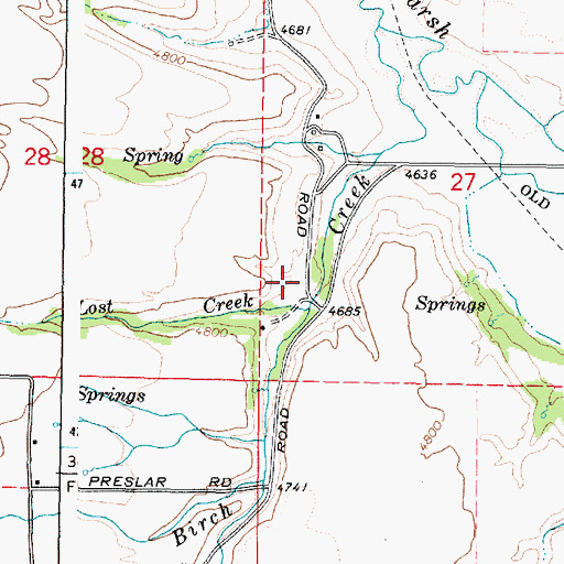 Topographic Map of Lost Creek, ID