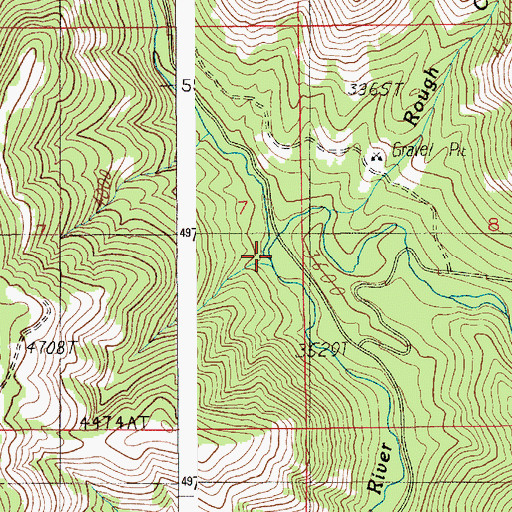 Topographic Map of Lost Creek, ID
