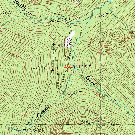 Topographic Map of Lost Creek, ID