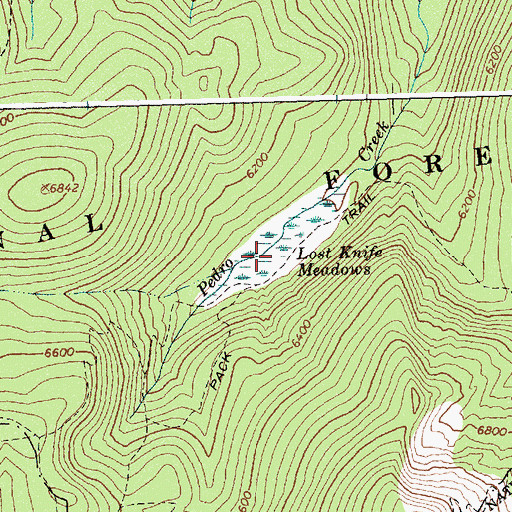 Topographic Map of Lost Knife Meadows, ID