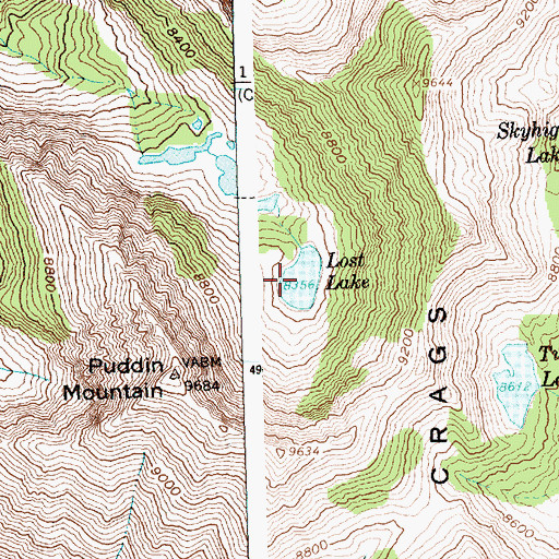Topographic Map of Lost Lake, ID