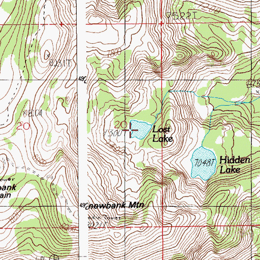 Topographic Map of Lost Lake, ID