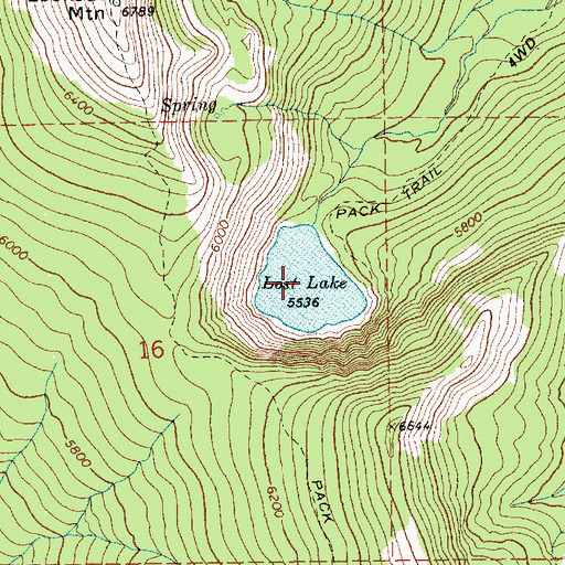 Topographic Map of Lost Lake, ID